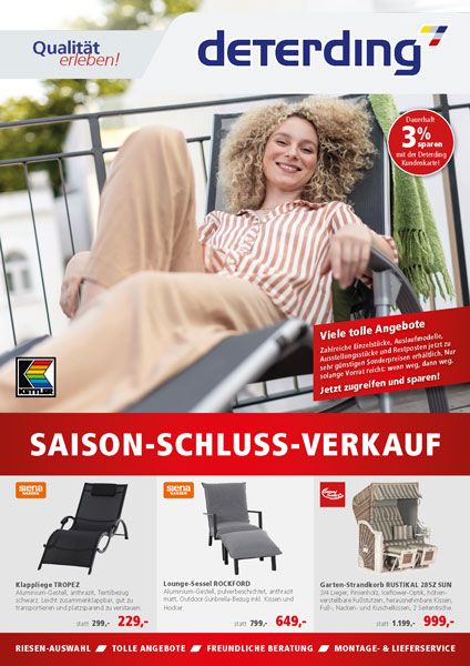 Gartenmöbel Saison-Schluss-Verkauf
