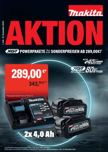 MAKITA XGT Power Source-Aktion 2024